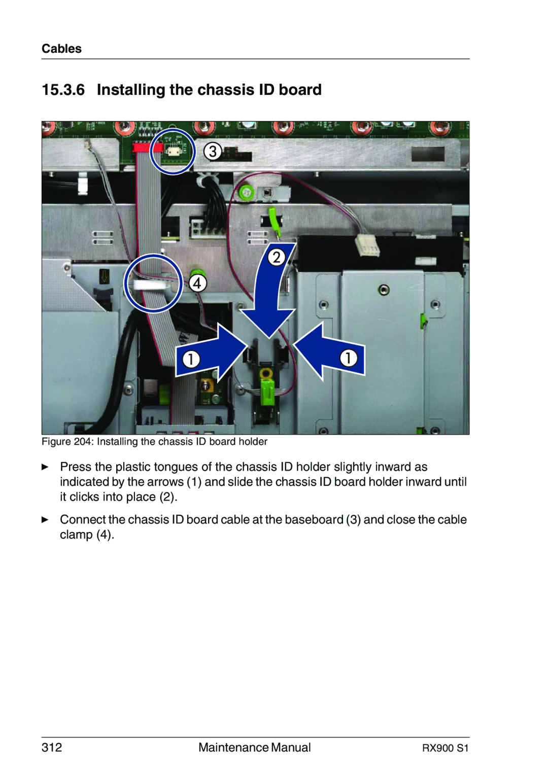 Fujitsu RX900 S1 manual Installing the chassis ID board 