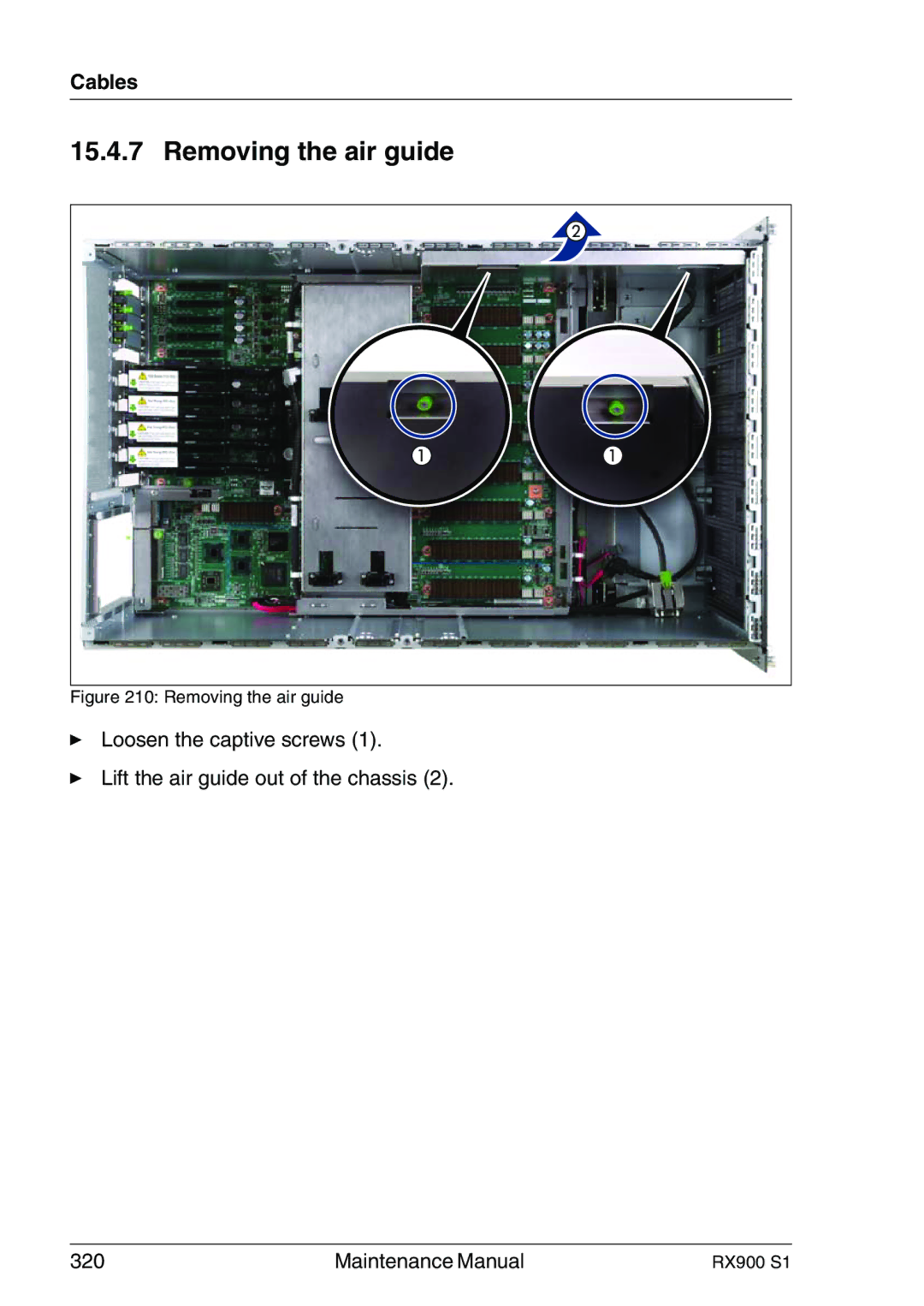 Fujitsu RX900 S1 manual Removing the air guide 