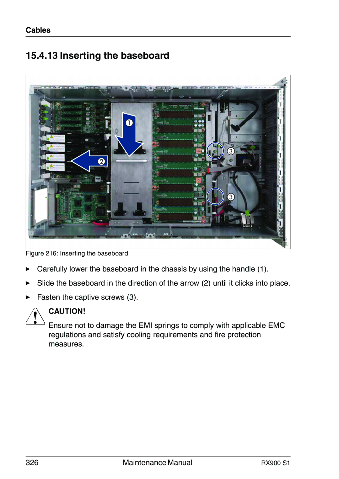 Fujitsu RX900 S1 manual Inserting the baseboard 