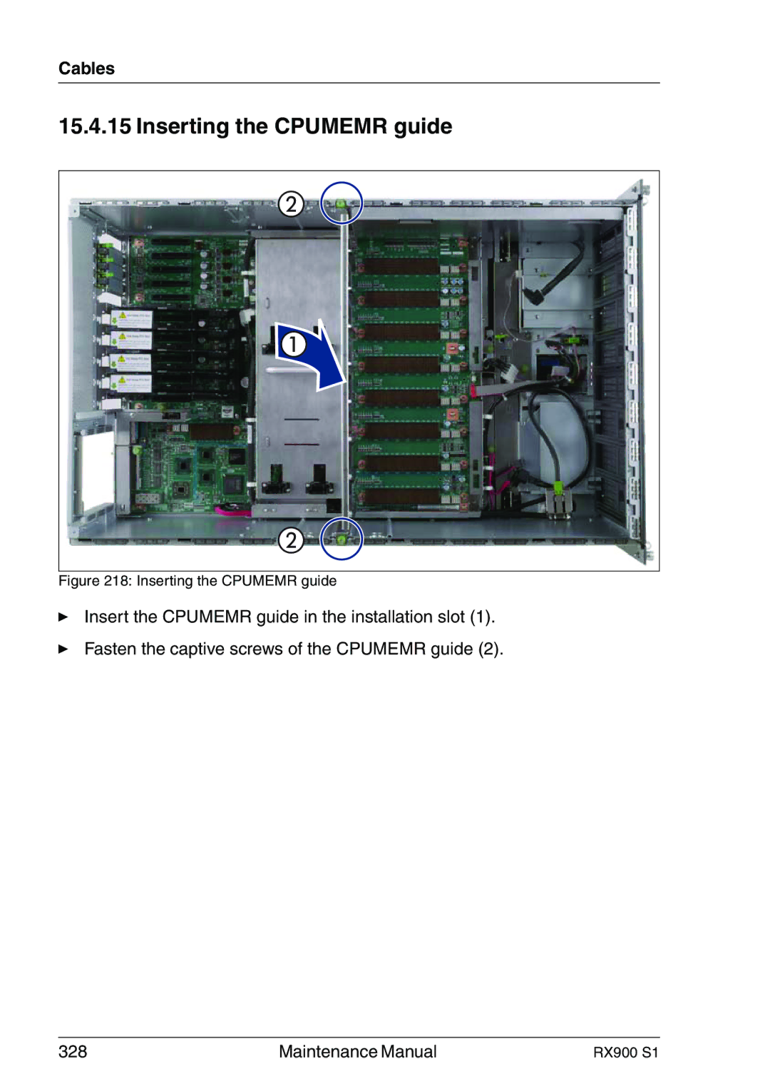 Fujitsu RX900 S1 manual Inserting the Cpumemr guide 