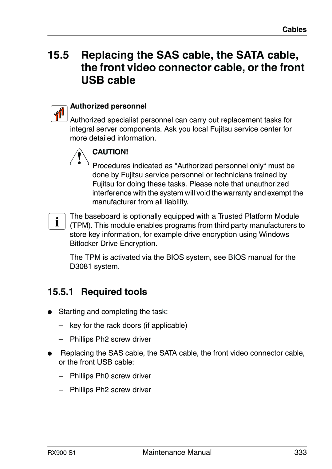 Fujitsu RX900 S1 manual Maintenance Manual 333 