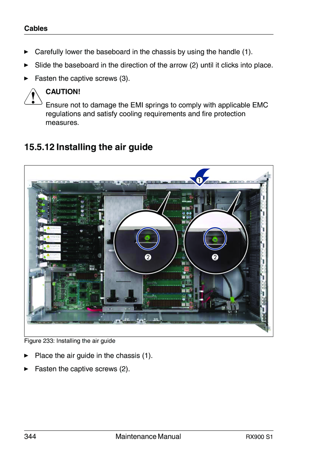 Fujitsu RX900 S1 manual Installing the air guide 