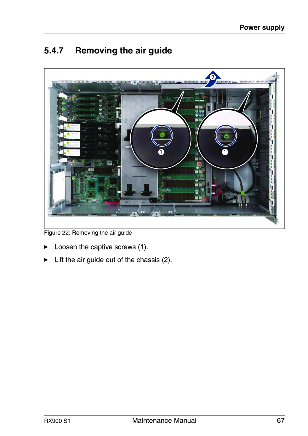 Fujitsu RX900 S1 manual Removing the air guide 