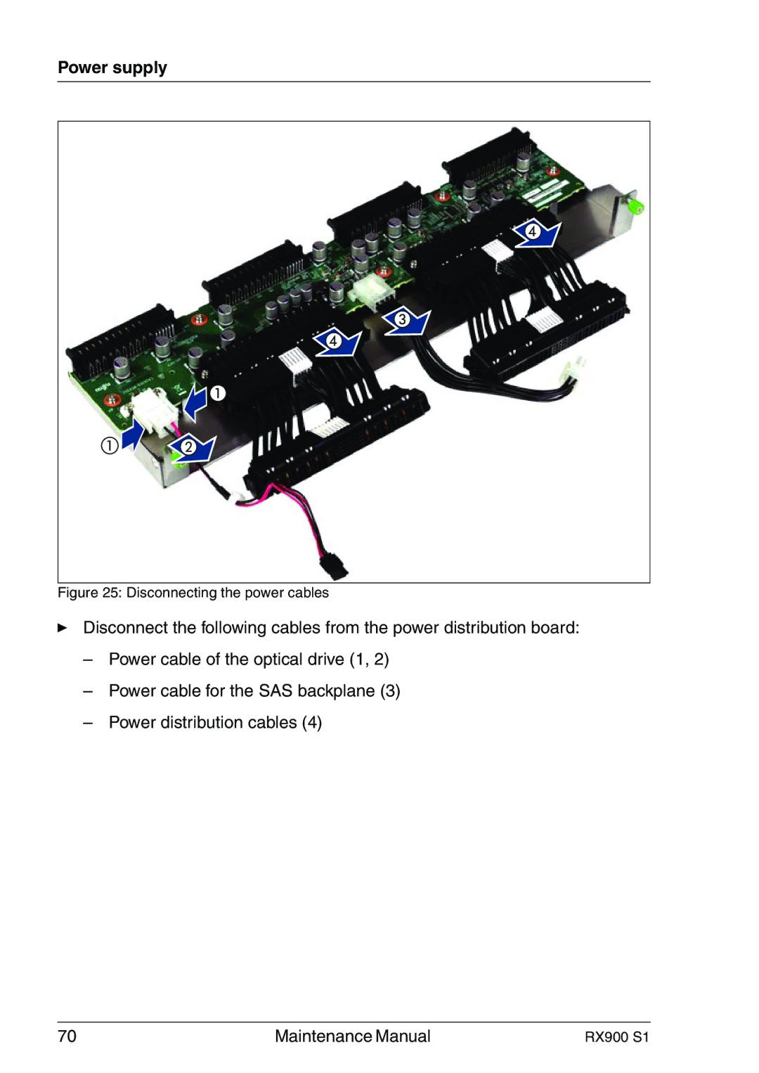 Fujitsu RX900 S1 manual Disconnecting the power cables 