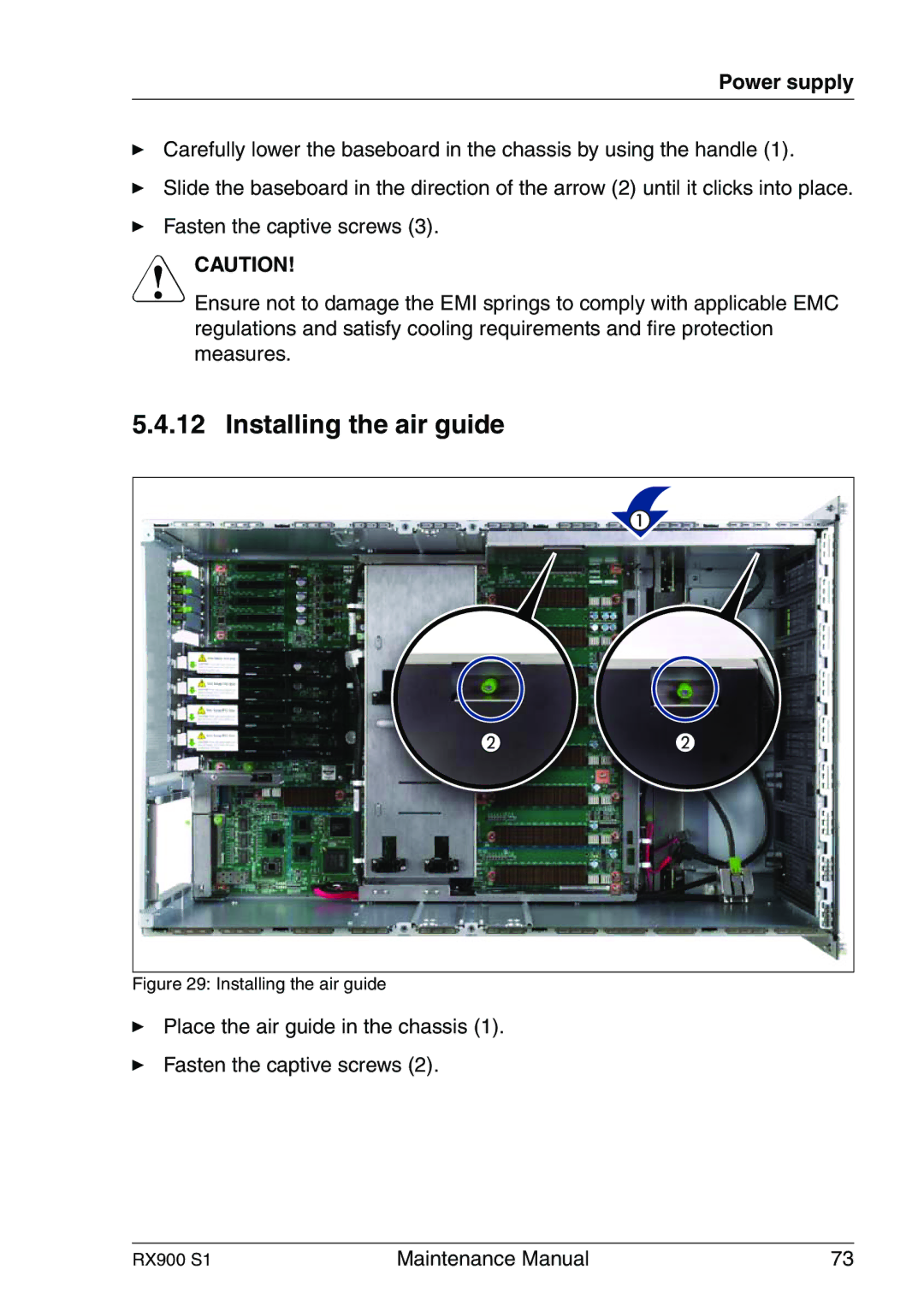 Fujitsu RX900 S1 manual Installing the air guide 