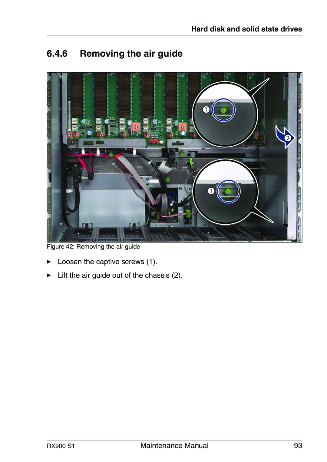 Fujitsu RX900 S1 manual Removing the air guide 