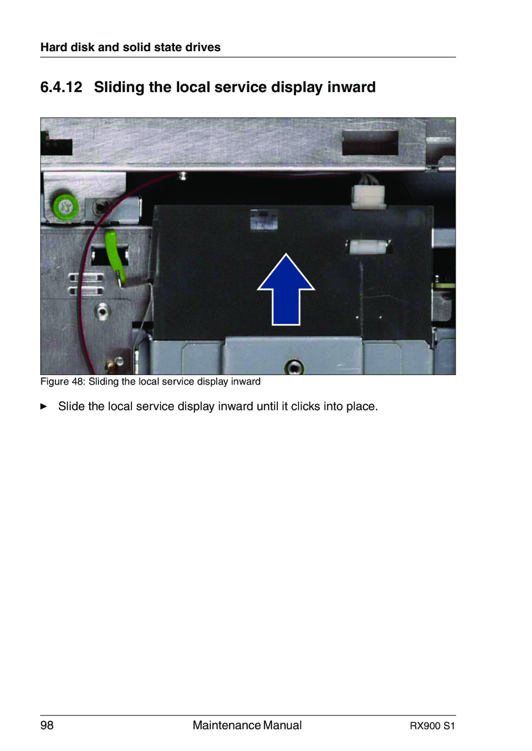 Fujitsu RX900 S1 manual Sliding the local service display inward 