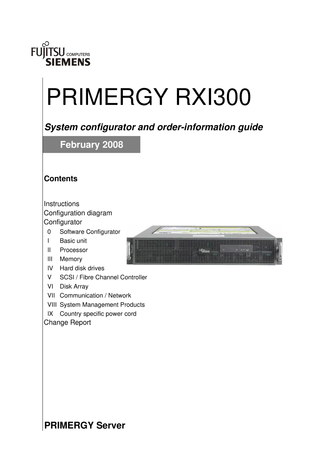 Fujitsu manual Primergy RXI300 