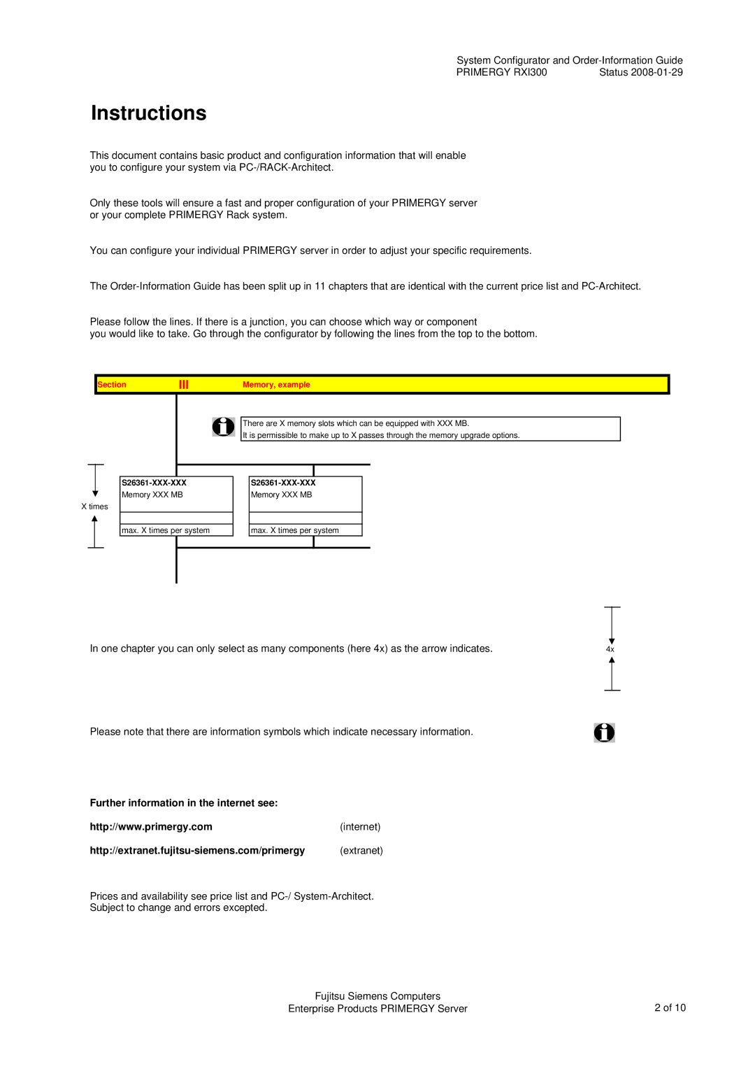 Fujitsu RXI300 manual SectionIII Memory, example, S26361-XXX-XXX 