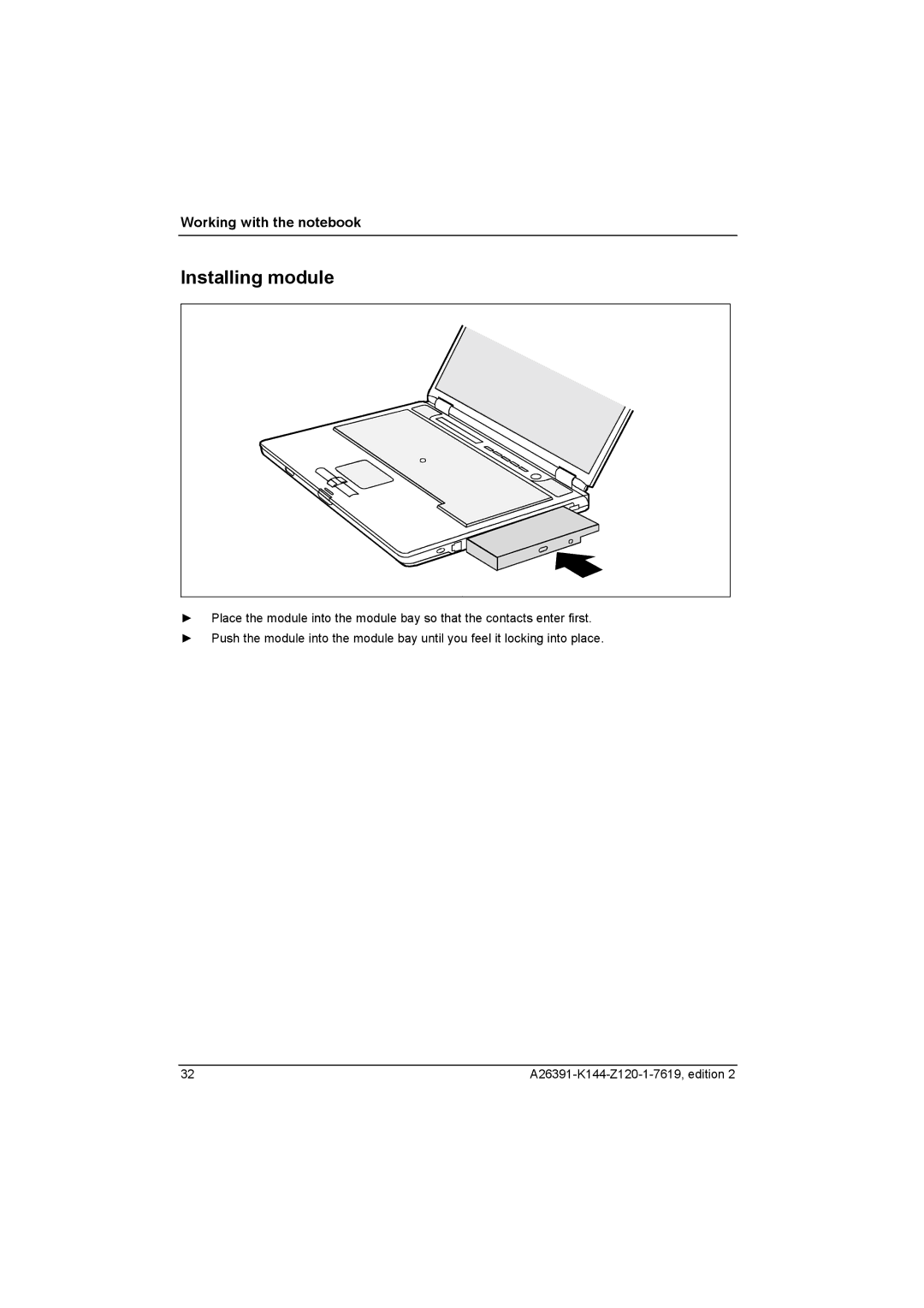 Fujitsu S SERIES manual Installing module 