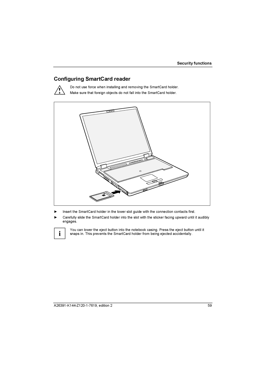 Fujitsu S SERIES manual Configuring SmartCard reader 