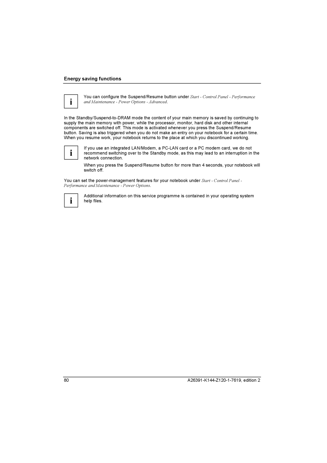 Fujitsu S SERIES manual Energy saving functions 