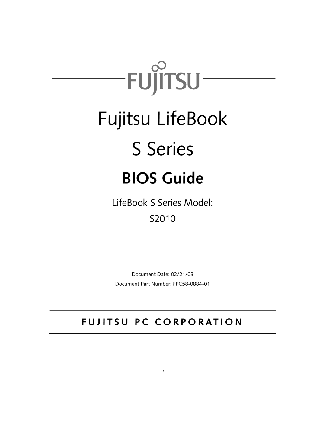 Fujitsu S2010 manual Fujitsu LifeBook Series 