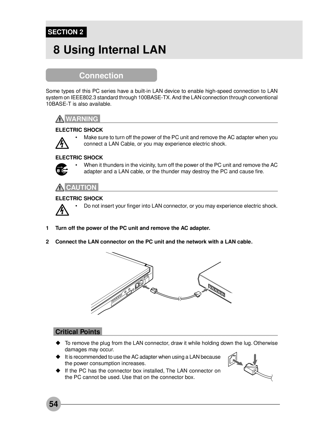 Fujitsu S4546, S4545 manual Using Internal LAN 