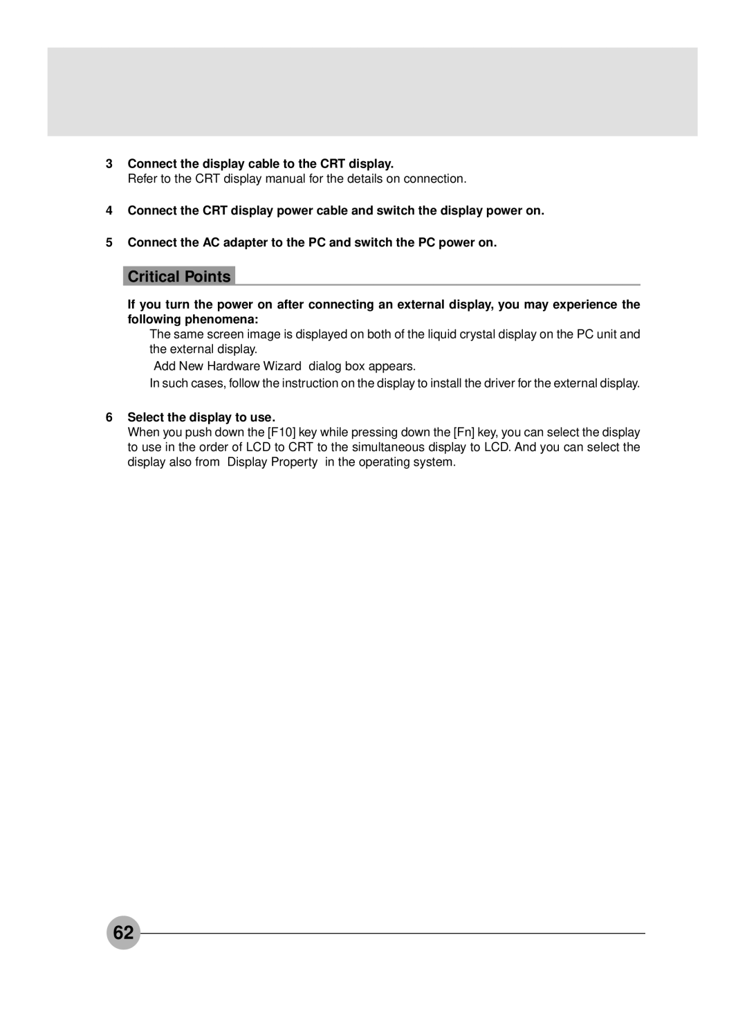 Fujitsu S4546, S4545 manual Connect the display cable to the CRT display, Select the display to use 