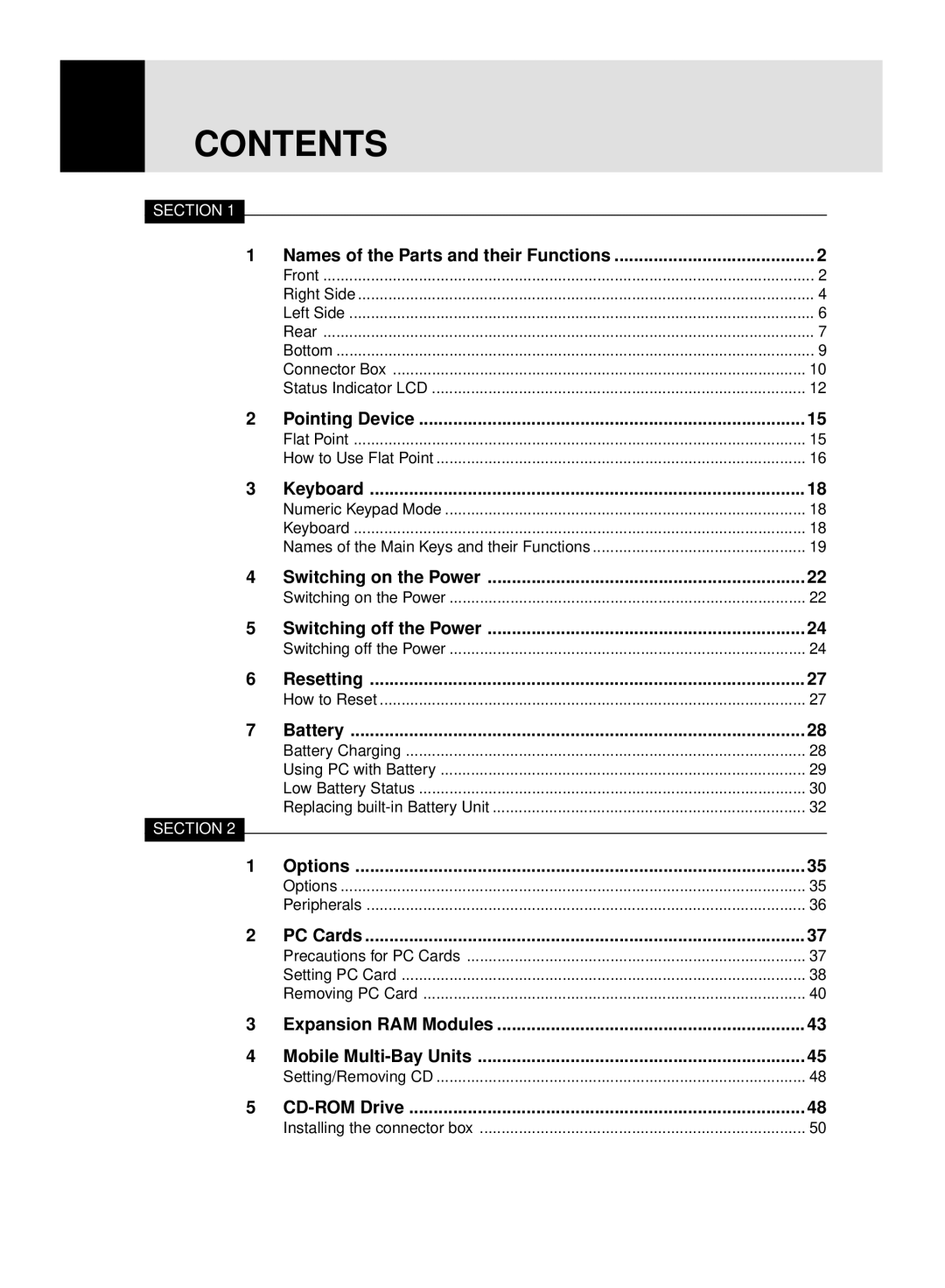 Fujitsu S4545, S4546 manual Contents 