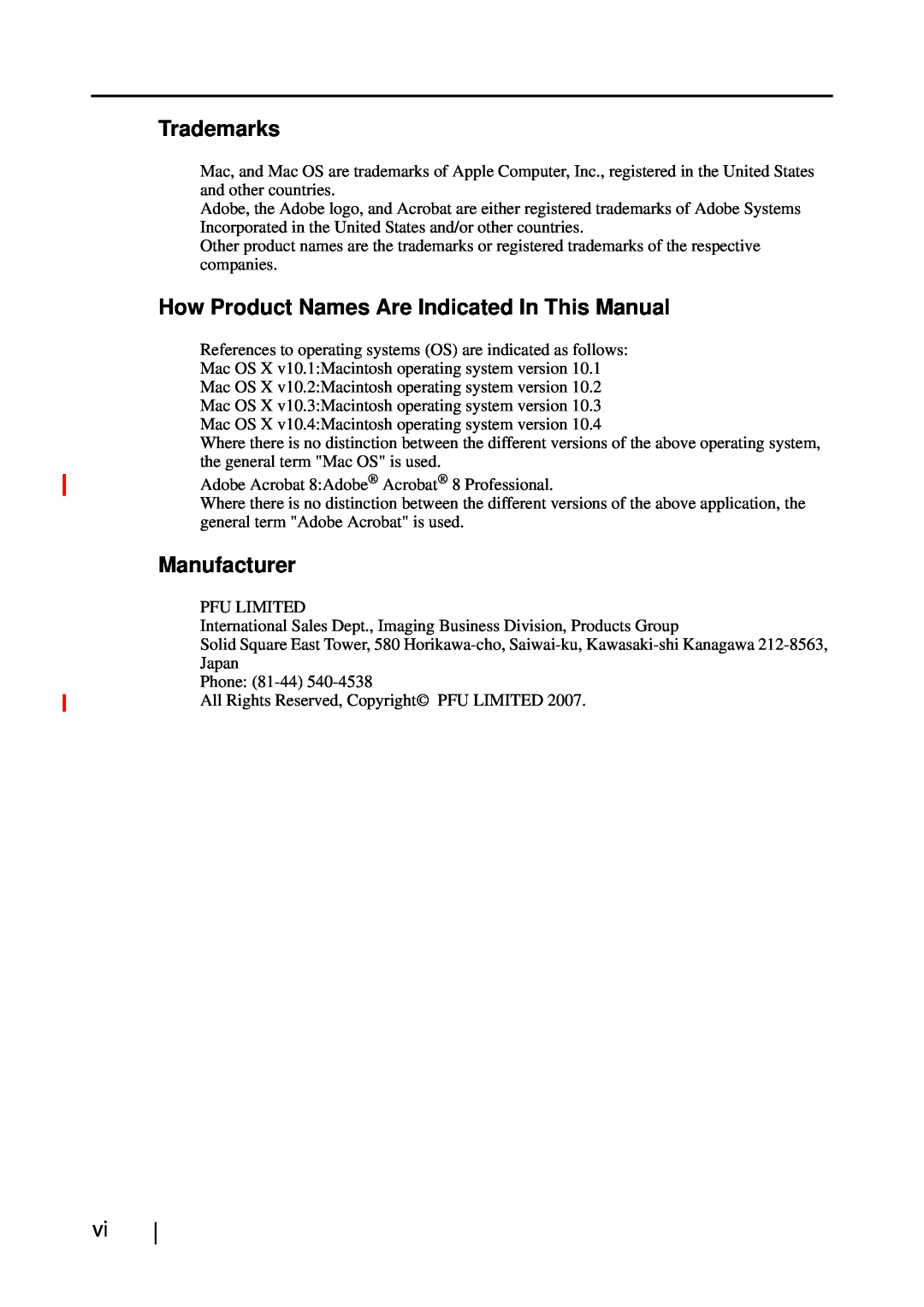 Fujitsu S510M manual Trademarks, How Product Names Are Indicated In This Manual, Manufacturer 