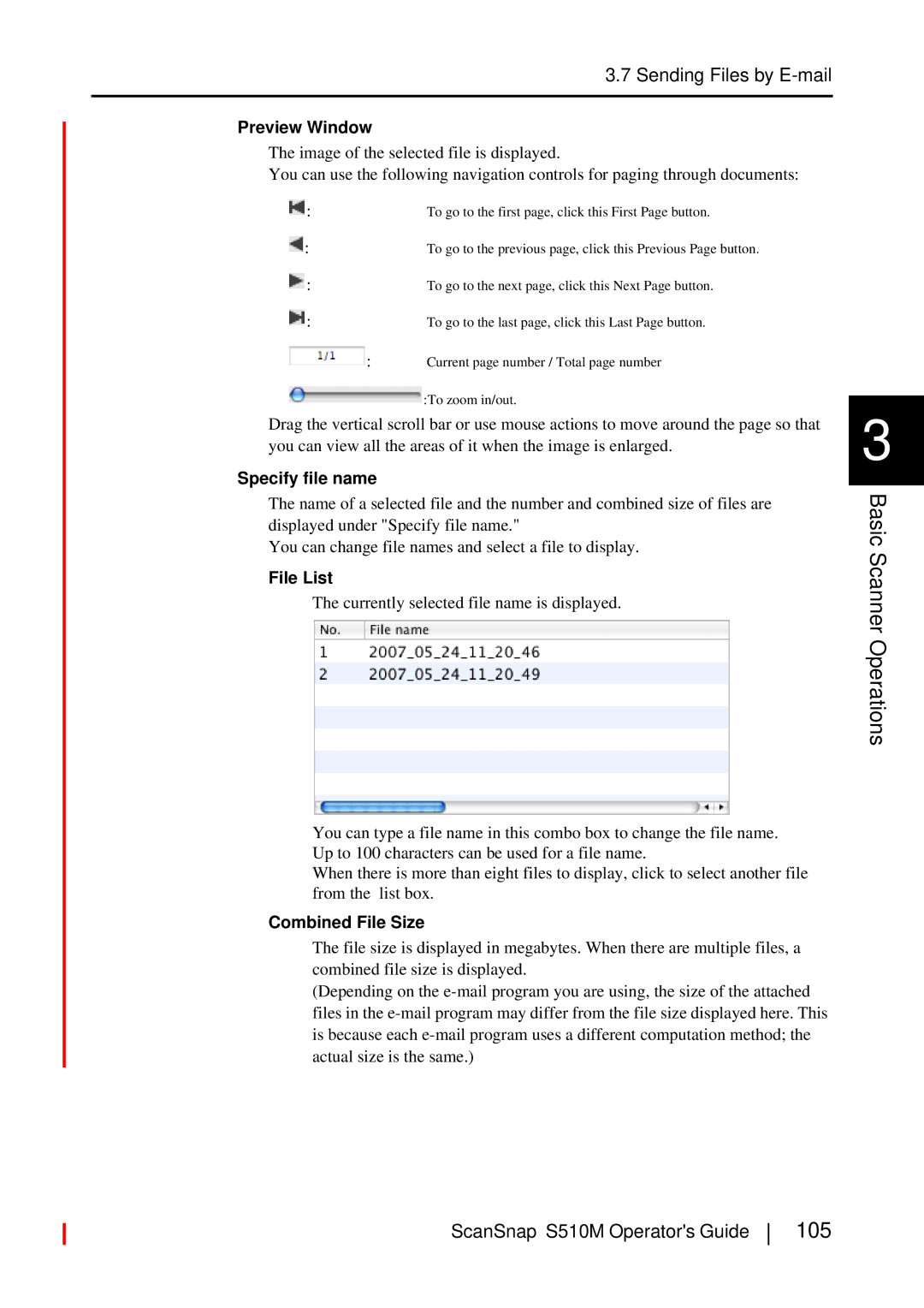 Fujitsu S510M manual 105, Preview Window 