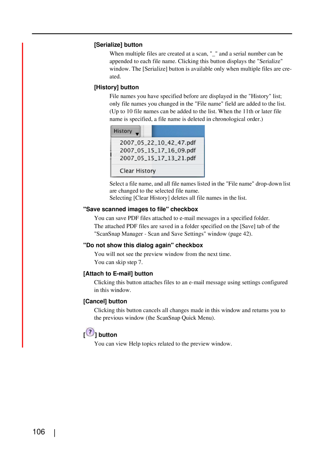 Fujitsu S510M manual 106, Attach to E-mail button 