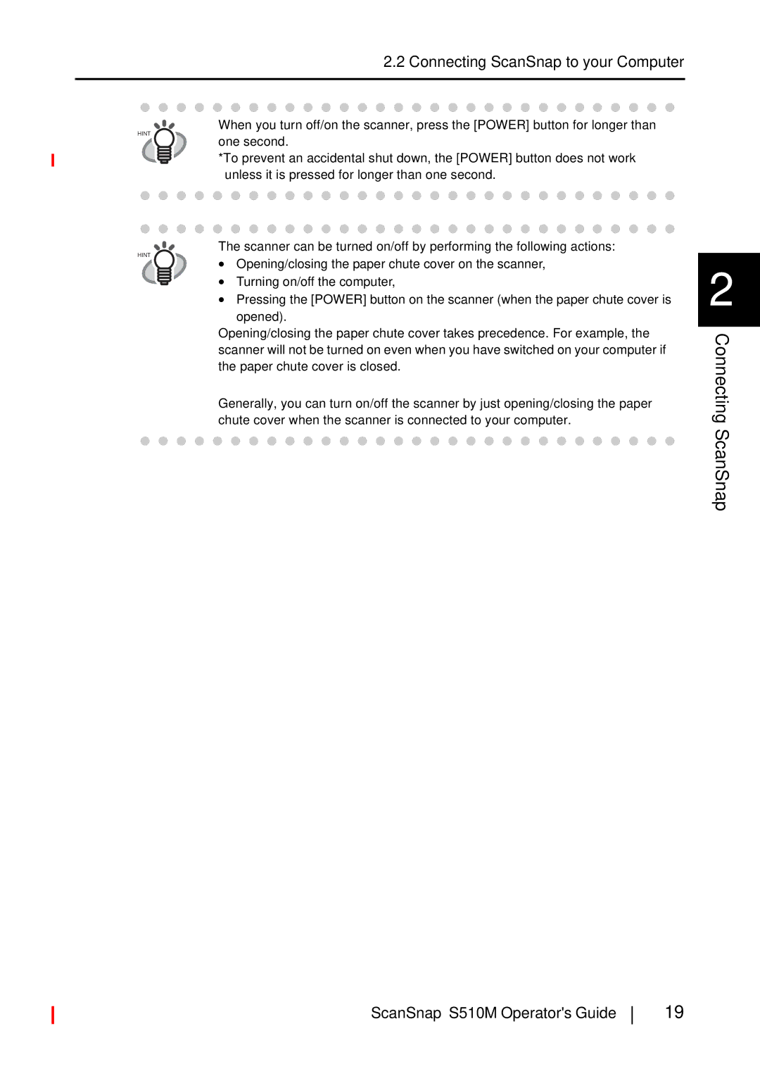 Fujitsu S510M manual Connecting ScanSnap 