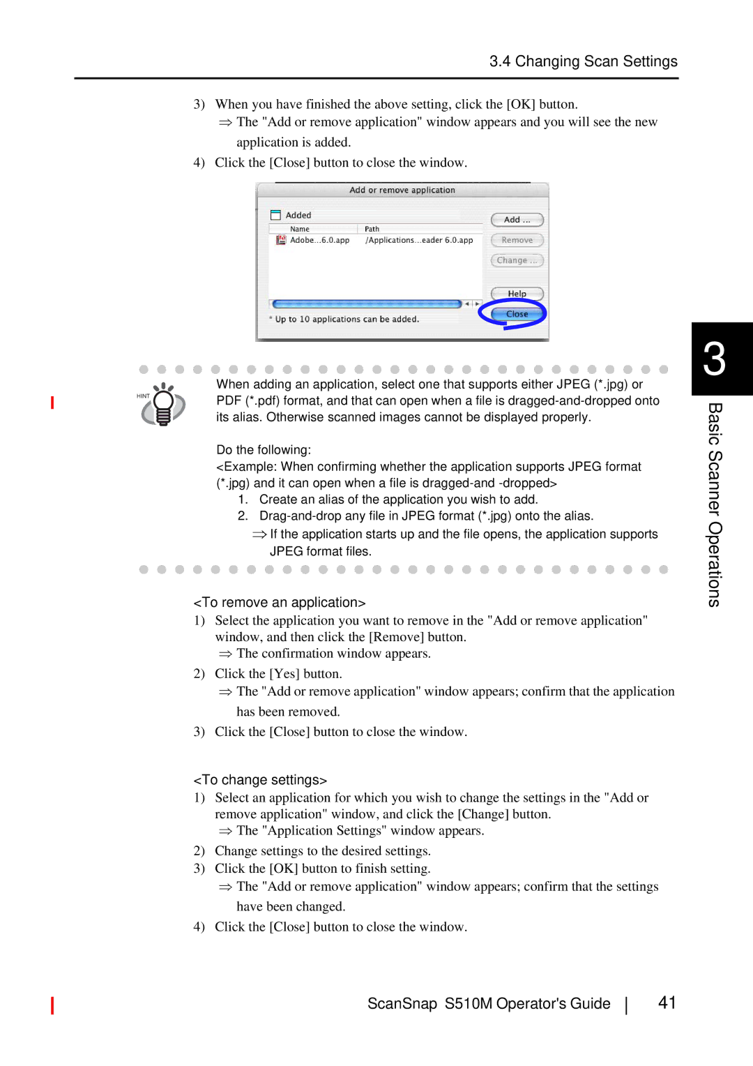 Fujitsu S510M manual To remove an application, To change settings 