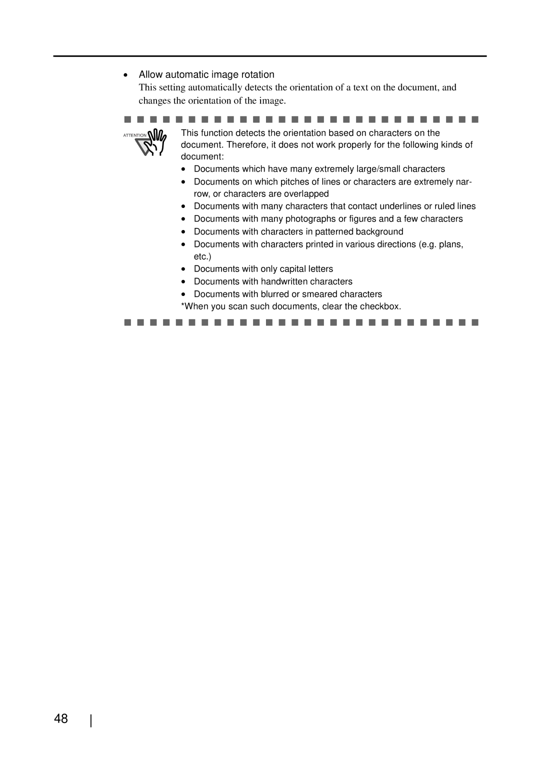 Fujitsu S510M manual Allow automatic image rotation 