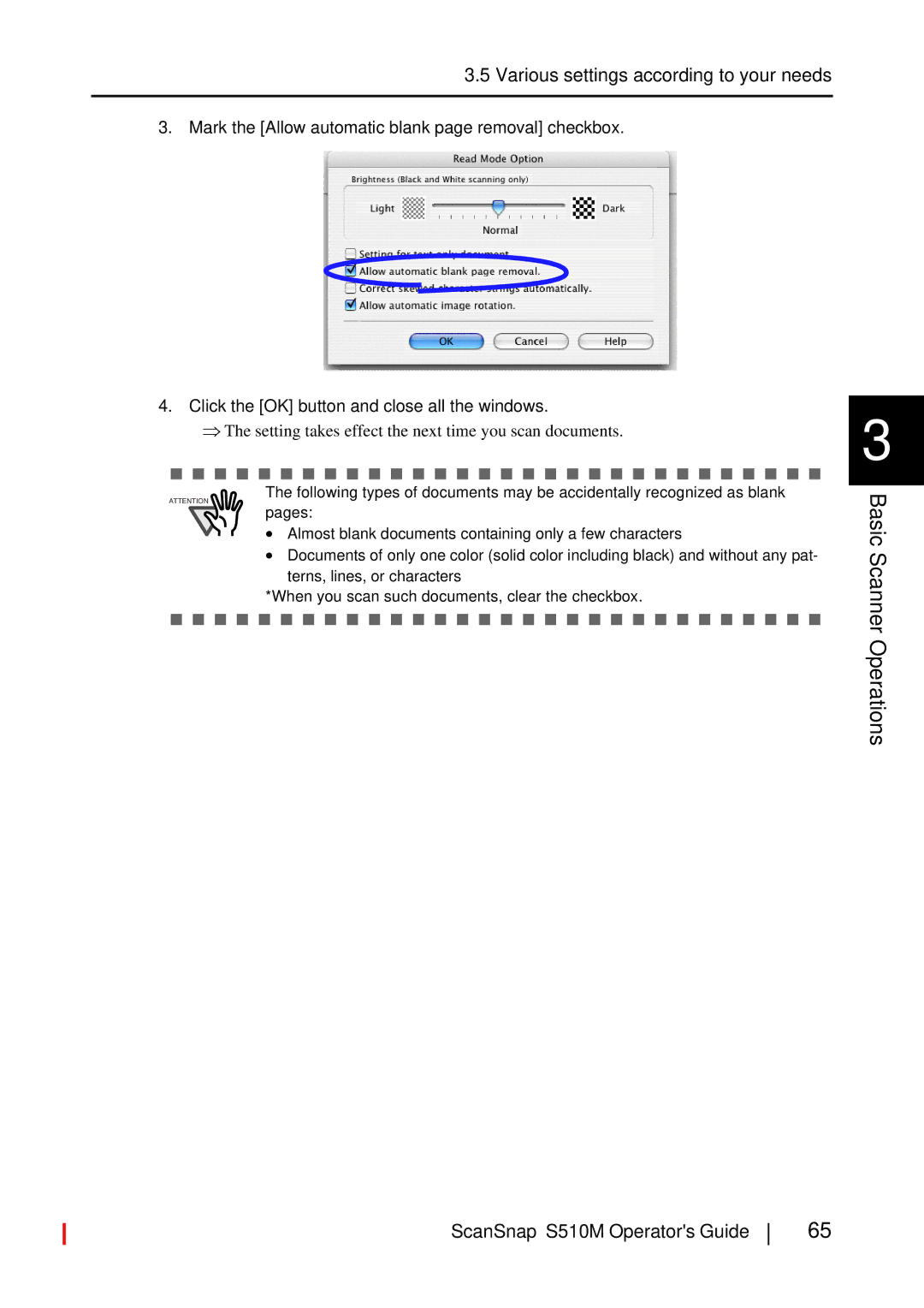 Fujitsu S510M manual ⇒ The setting takes effect the next time you scan documents 