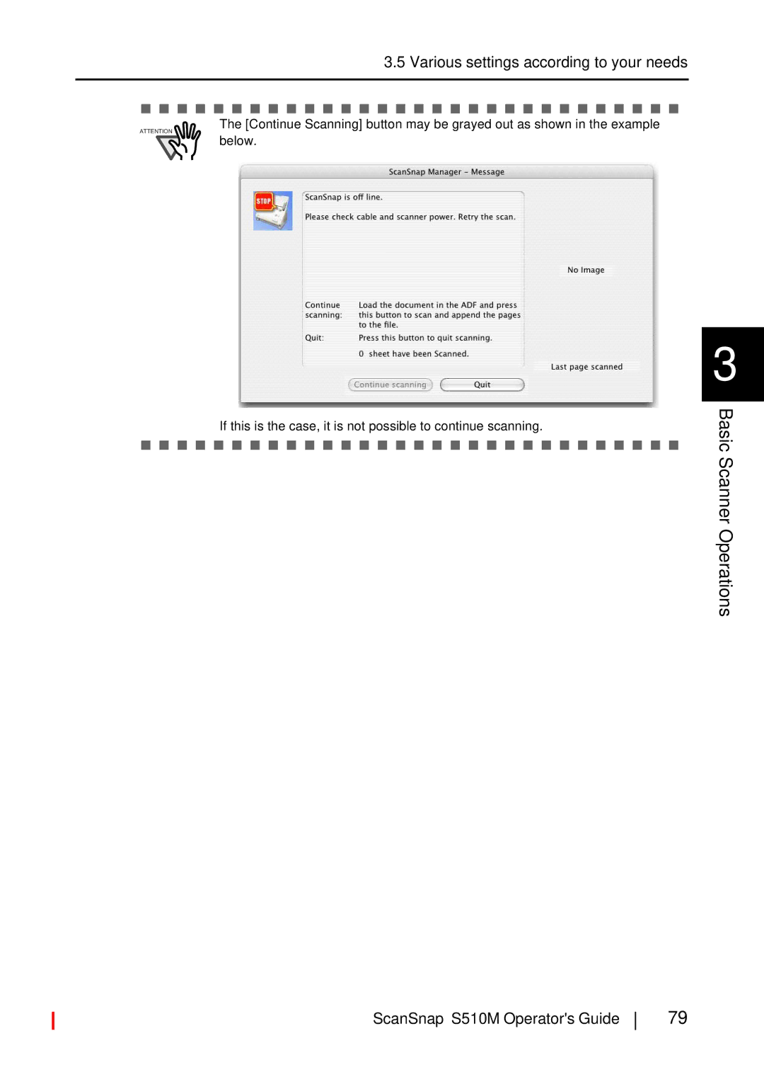 Fujitsu S510M manual Basic Scanner Operations 