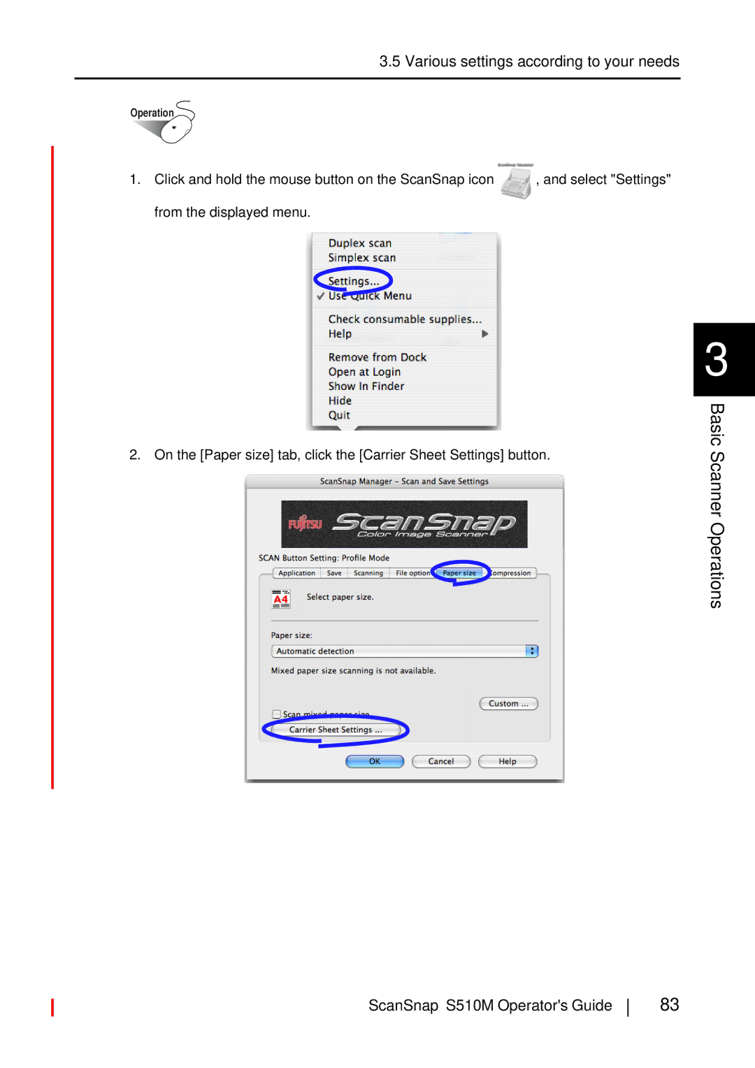 Fujitsu S510M manual Operation 