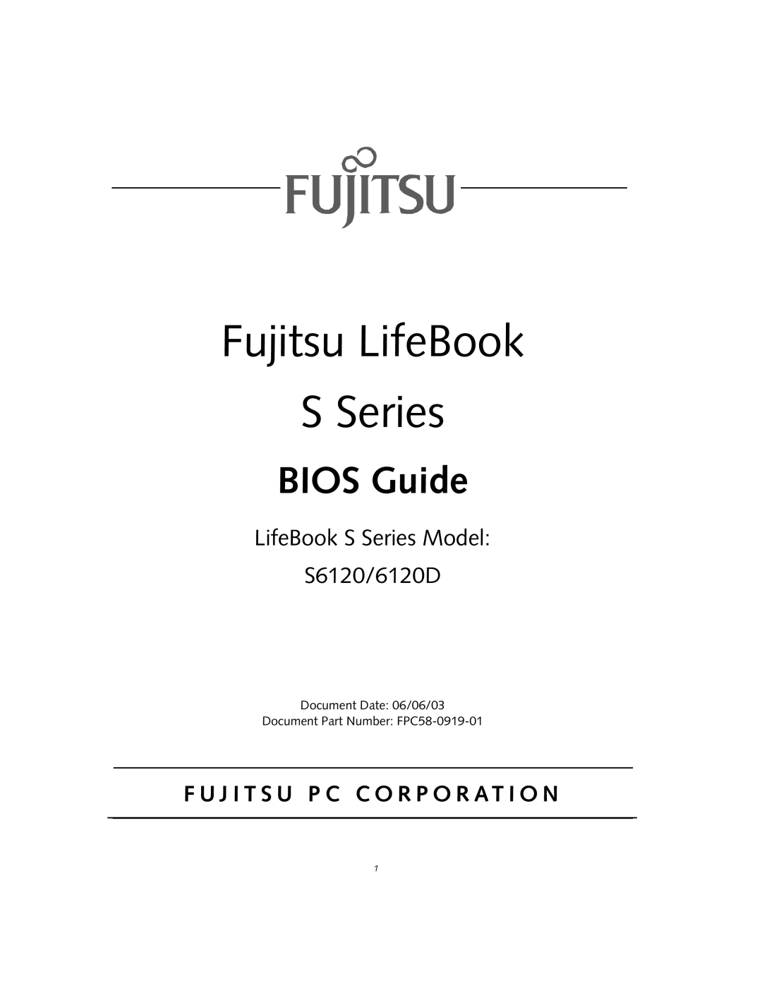 Fujitsu S6120D manual Fujitsu LifeBook Series 