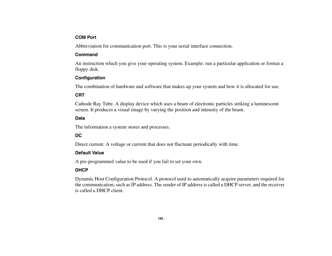 Fujitsu S6510 manual COM Port, Command, Configuration, Data, Default Value 