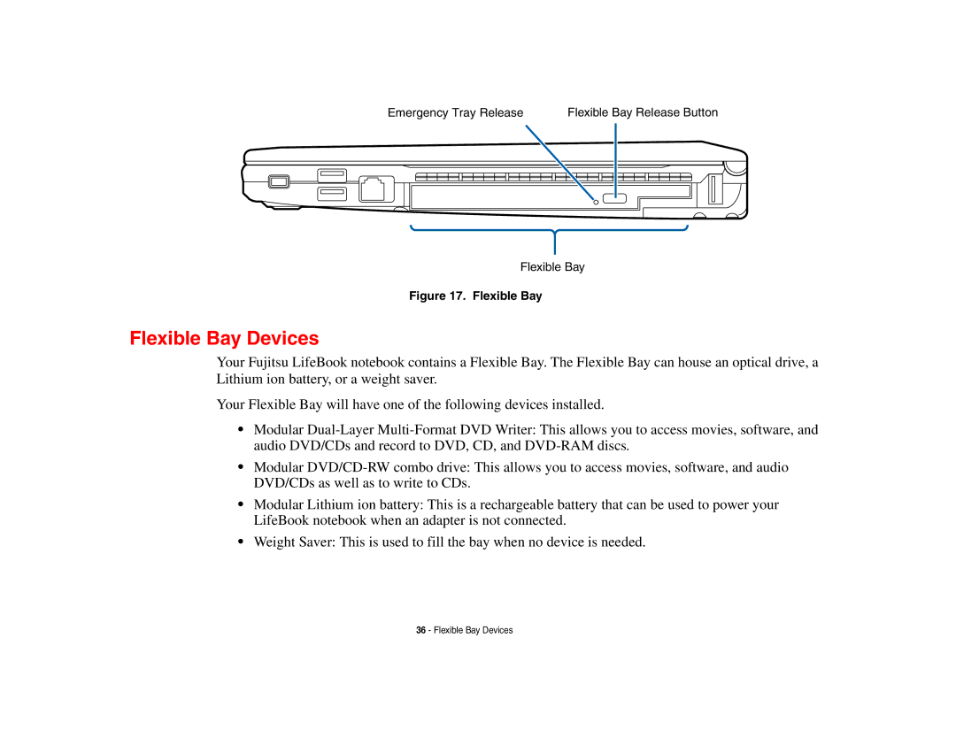 Fujitsu S6510 manual Flexible Bay Devices 