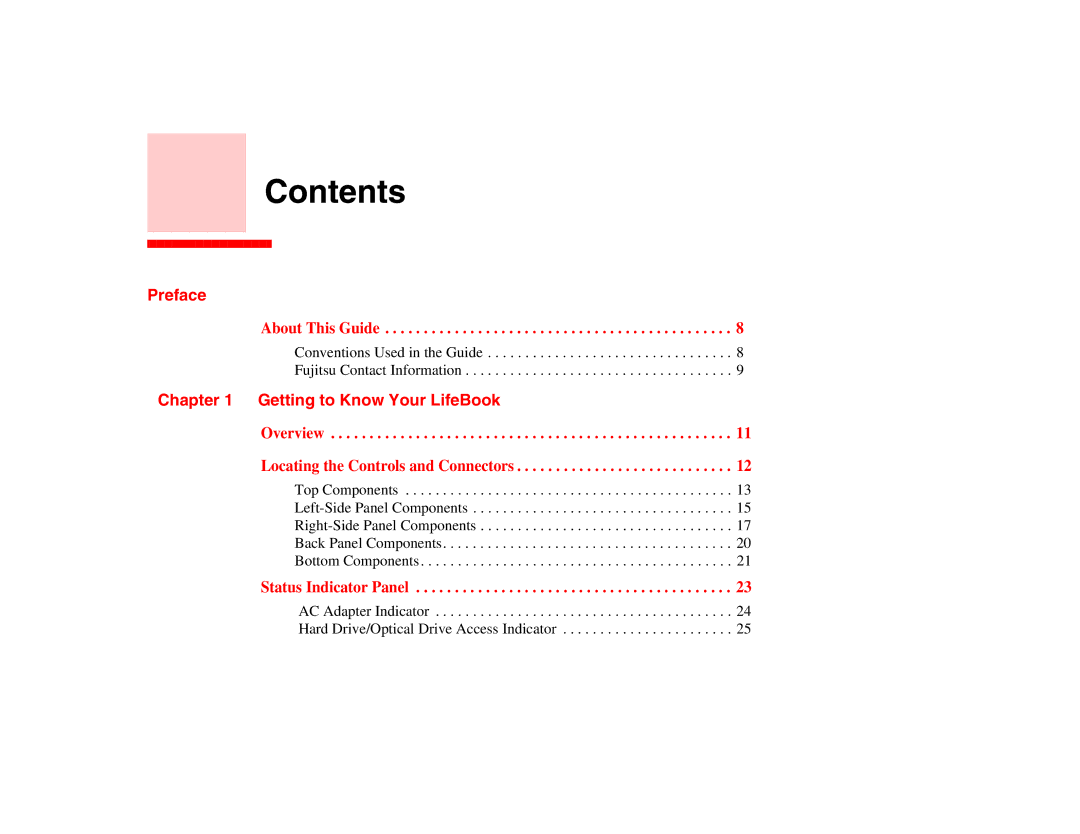 Fujitsu S6510 manual Contents 