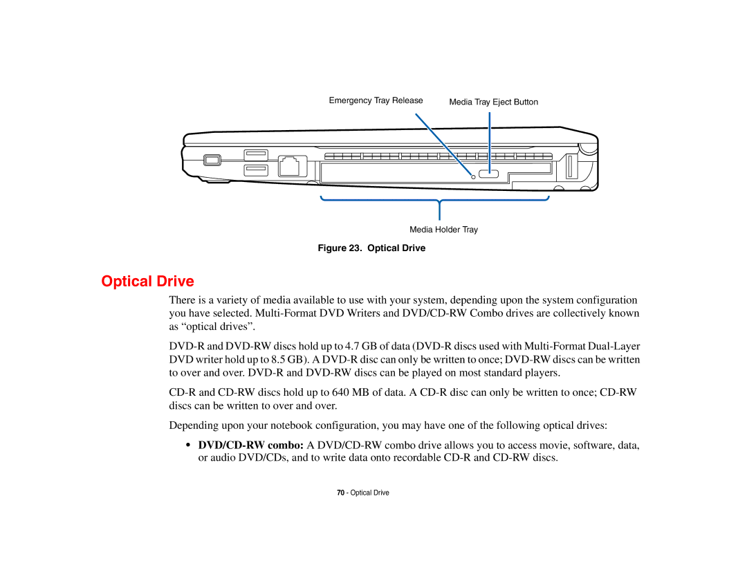 Fujitsu S6510 manual Optical Drive 