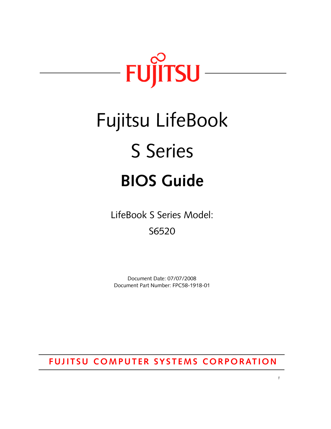 Fujitsu S6520 manual Fujitsu LifeBook Series 