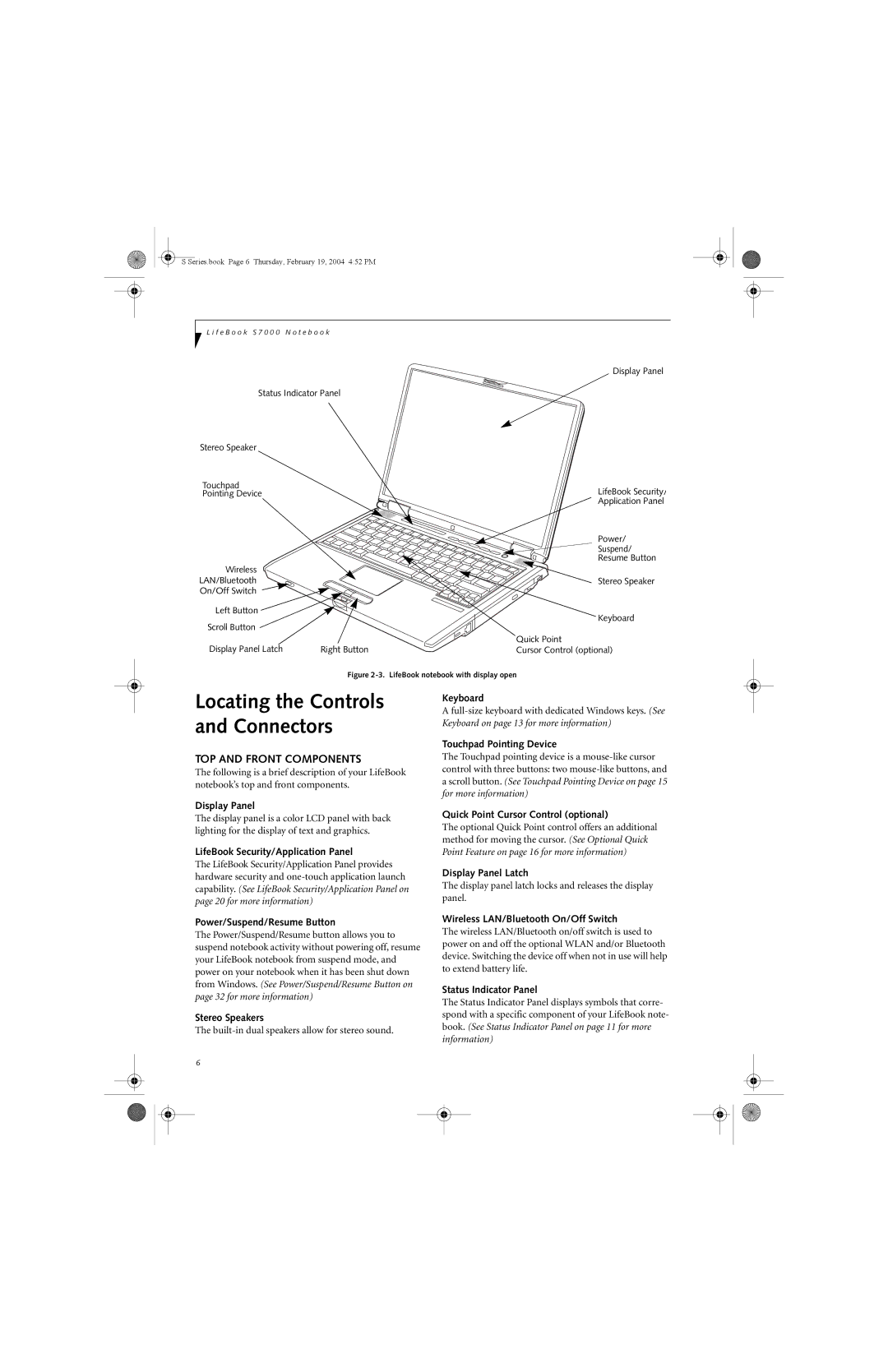 Fujitsu S7010D manual TOP and Front Components 