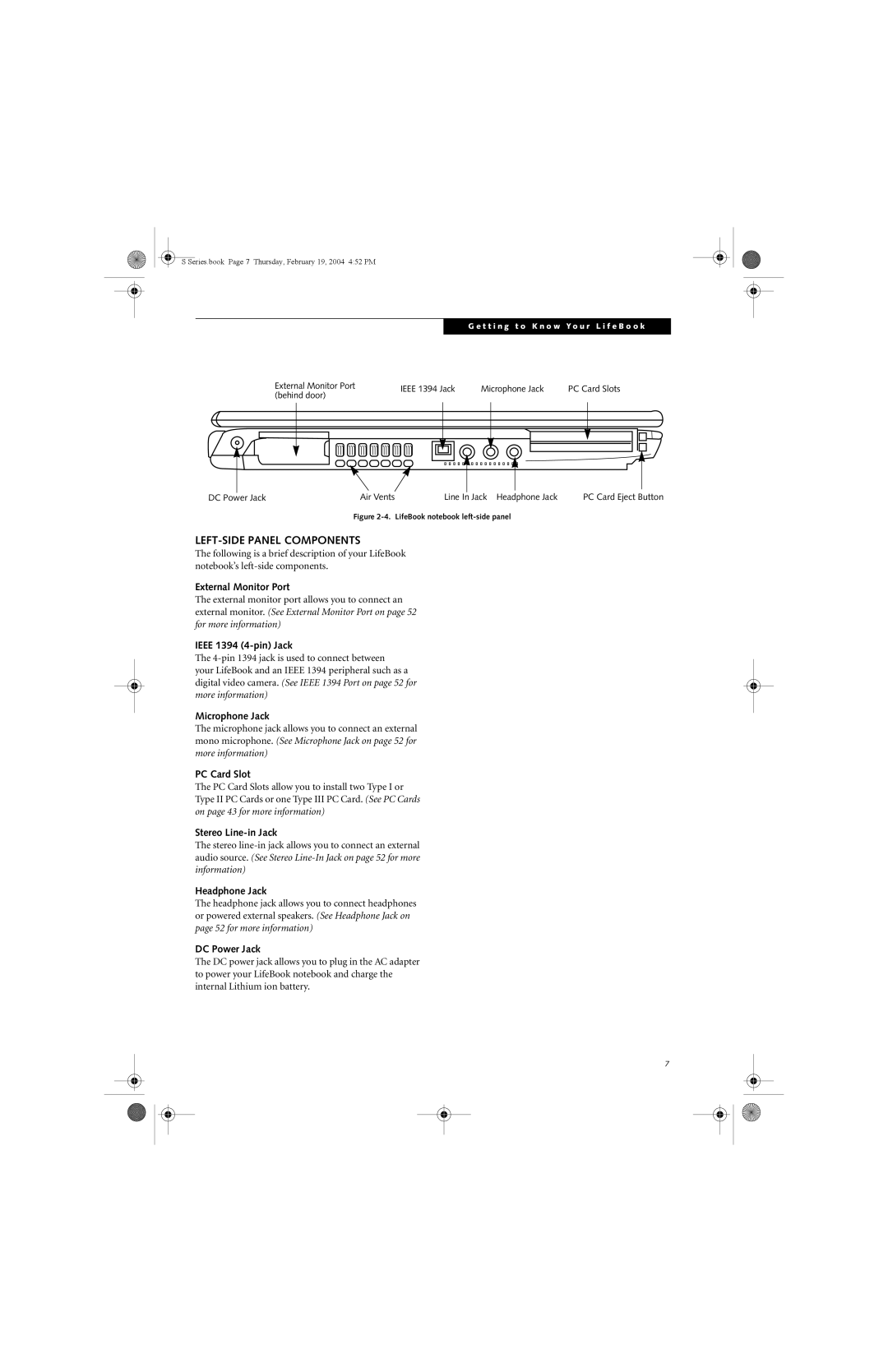 Fujitsu S7010D manual LEFT-SIDE Panel Components 