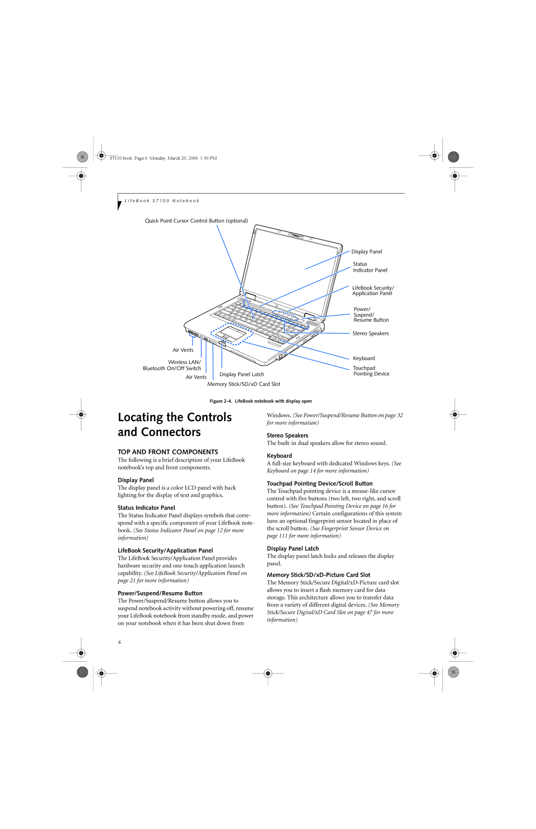 Fujitsu S7100 manual TOP and Front Components 