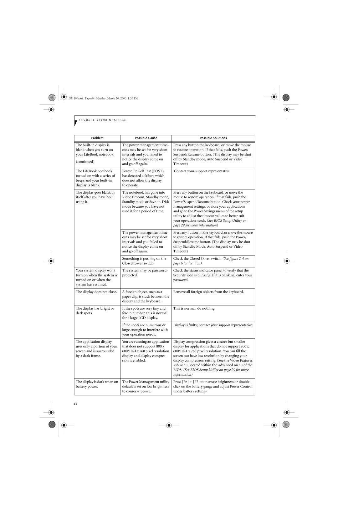 Fujitsu S7100 manual Your operation needs. See Bios Setup Utility on, for more information 