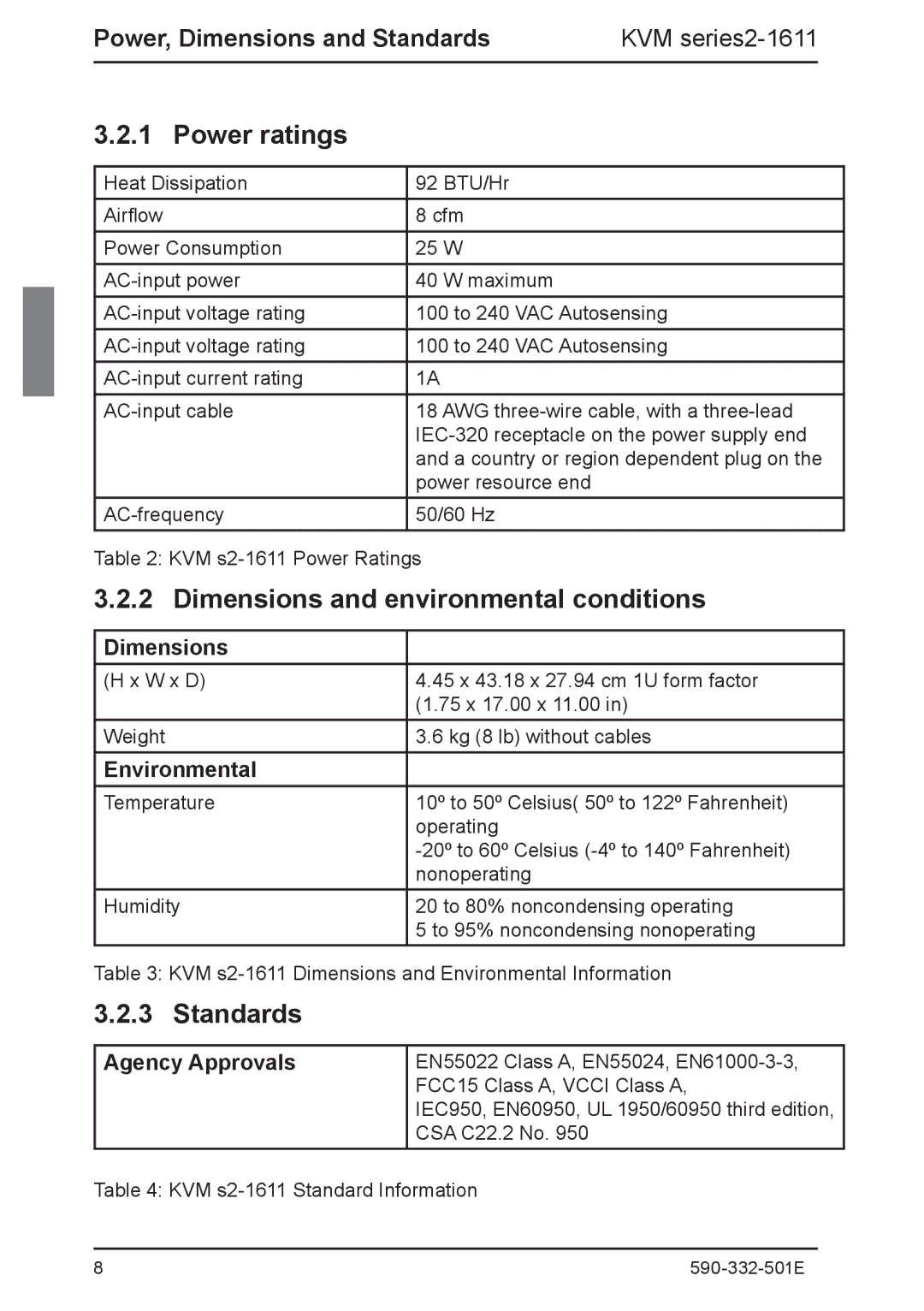 Fujitsu Siemens Computers 2 manual Power ratings, Dimensions and environmental conditions, Standards 