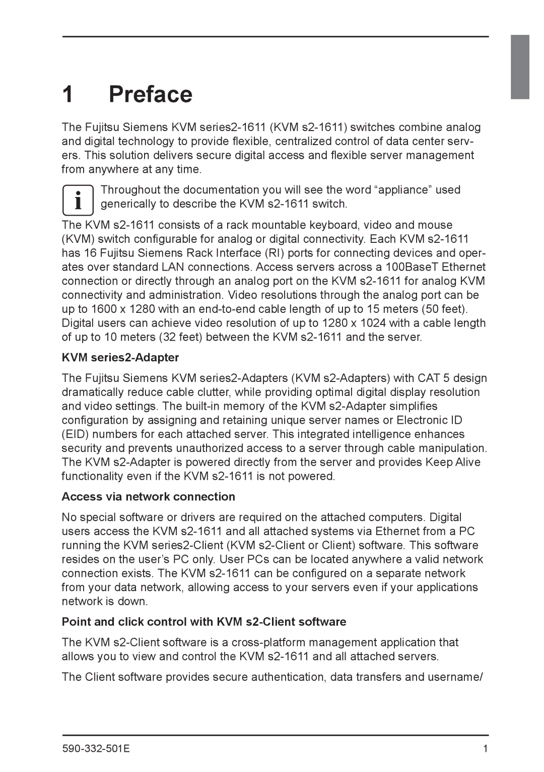 Fujitsu Siemens Computers manual KVM series2-Adapter, Access via network connection 