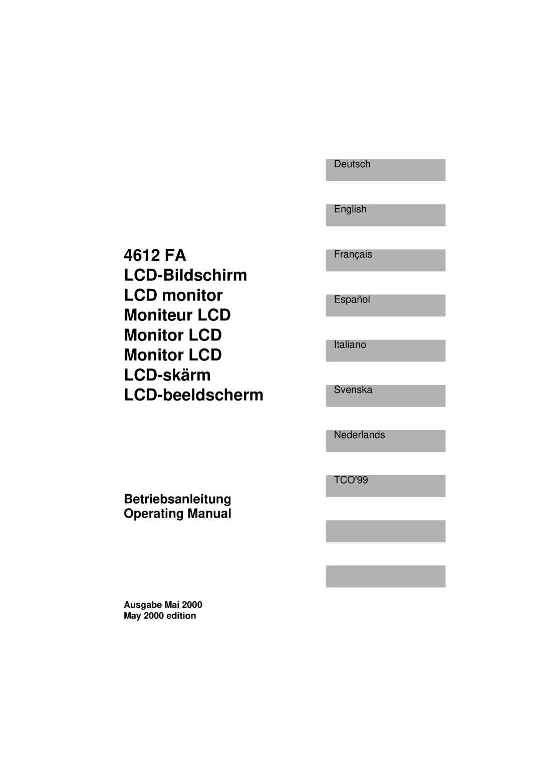 Fujitsu Siemens Computers 4612 FA manual Betriebsanleitung Operating Manual 