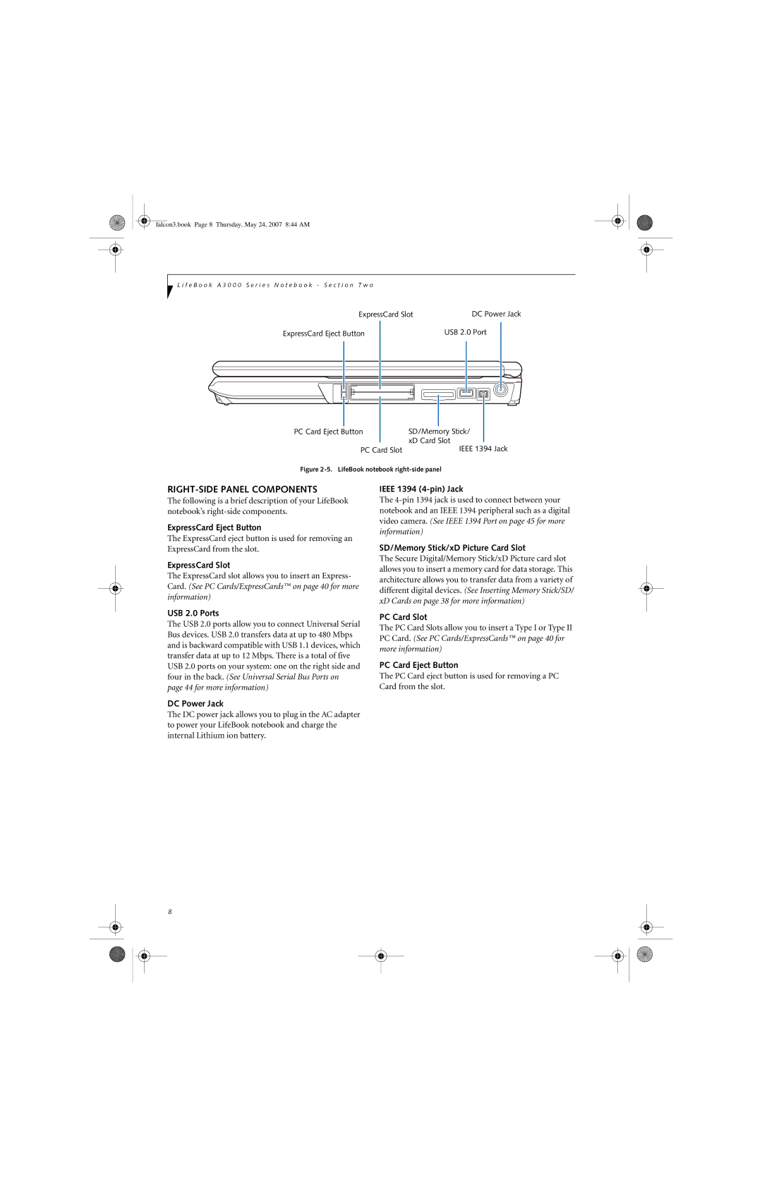 Fujitsu Siemens Computers A3130 manual RIGHT-SIDE Panel Components 