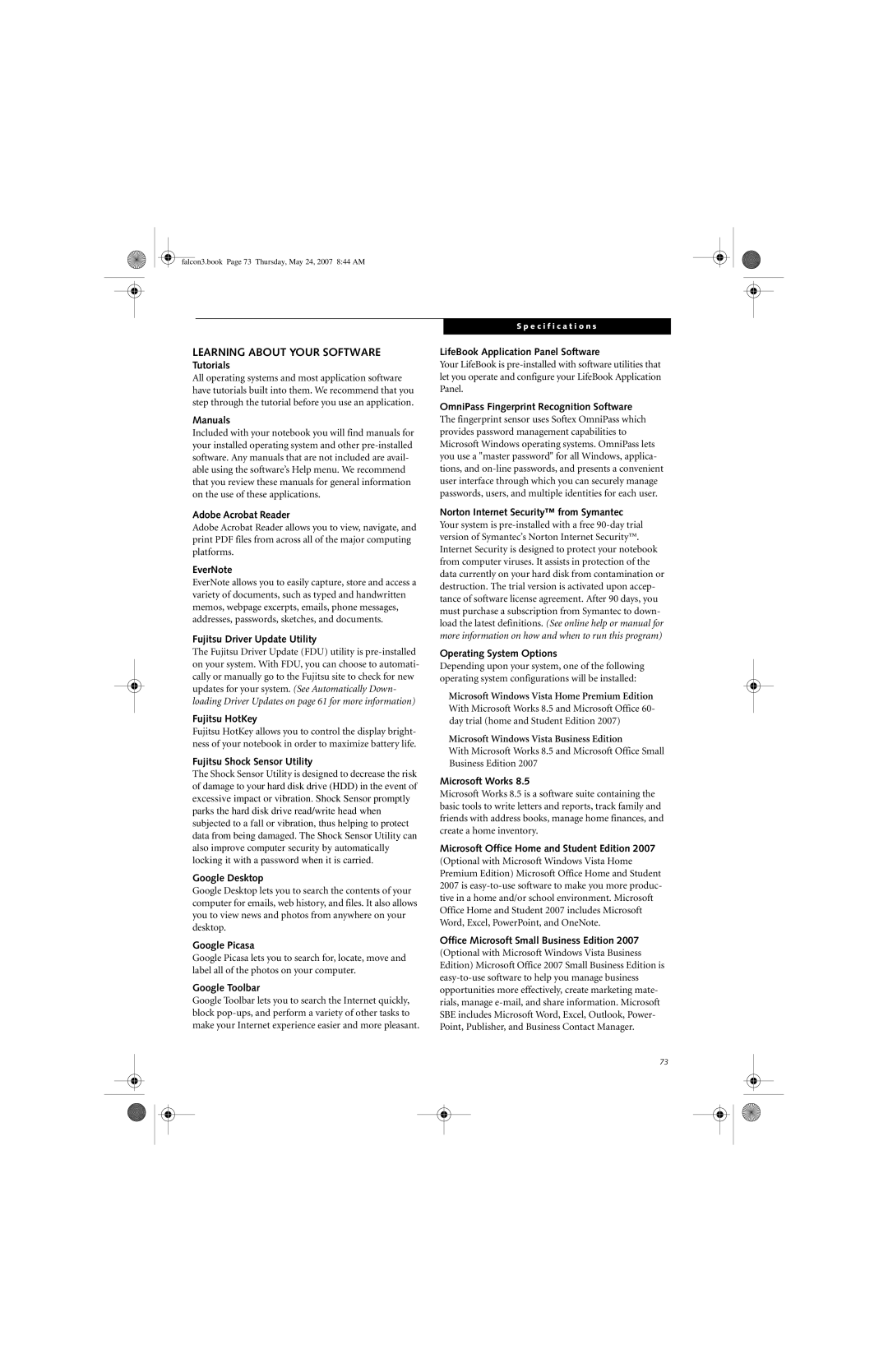 Fujitsu Siemens Computers A3130 manual Learning about Your Software 