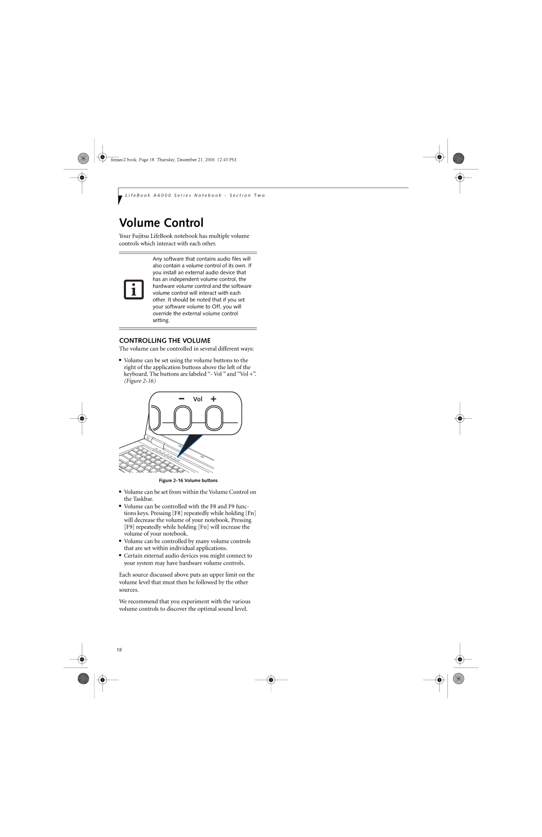 Fujitsu Siemens Computers A6020 manual Volume Control, Controlling the Volume 