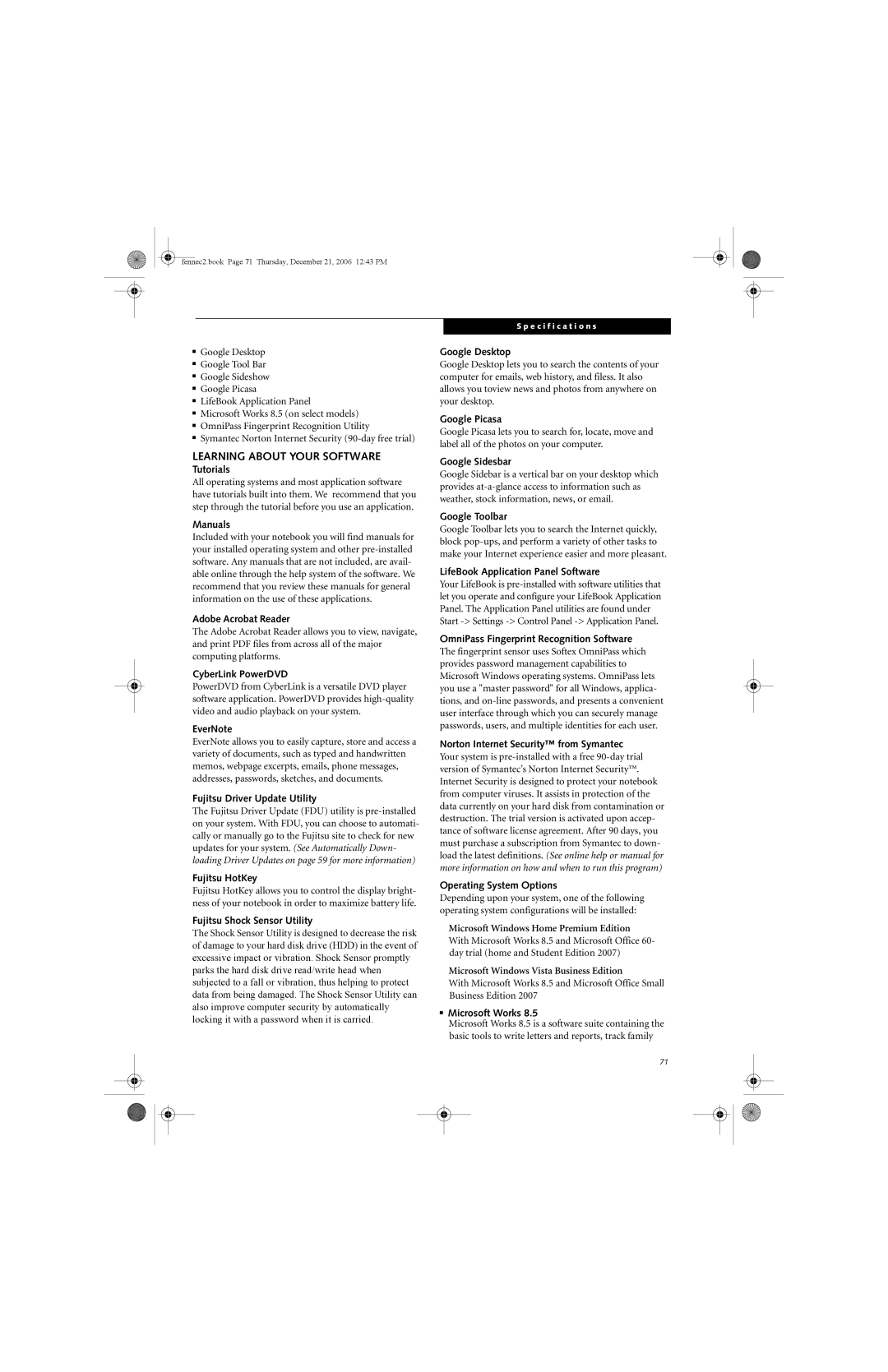 Fujitsu Siemens Computers A6020 manual Learning about Your Software 