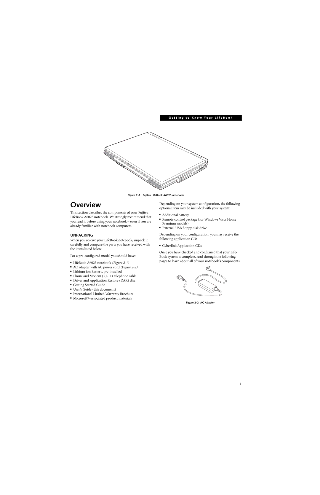 Fujitsu Siemens Computers A6025 manual Overview, Unpacking 