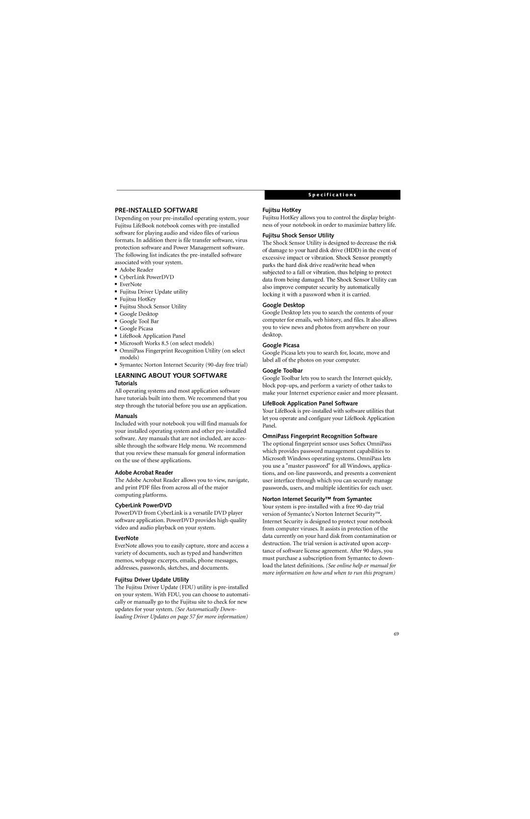 Fujitsu Siemens Computers A6025 manual Learning about Your Software 