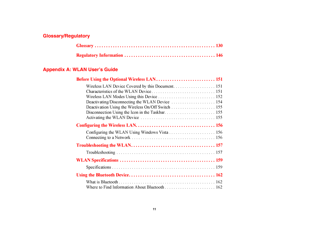 Fujitsu Siemens Computers A6210 manual Glossary/Regulatory, Appendix a Wlan User’s Guide 