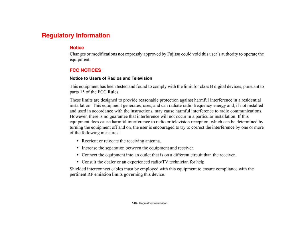 Fujitsu Siemens Computers A6210 manual Regulatory Information, FCC Notices 